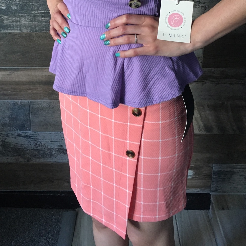 Always Indigo- Light Coral Skirt